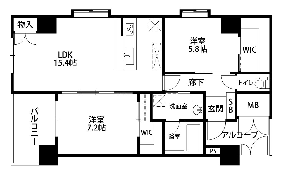 ファーストクラス柳都大橋 401号室 間取り