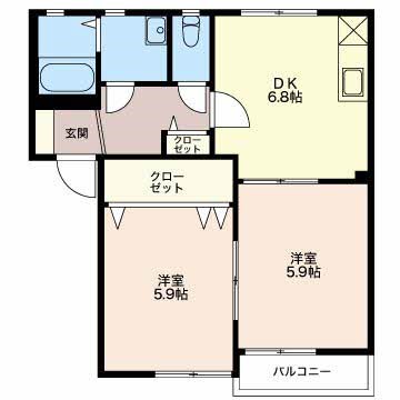 キャトルセゾン  G102号室 間取り