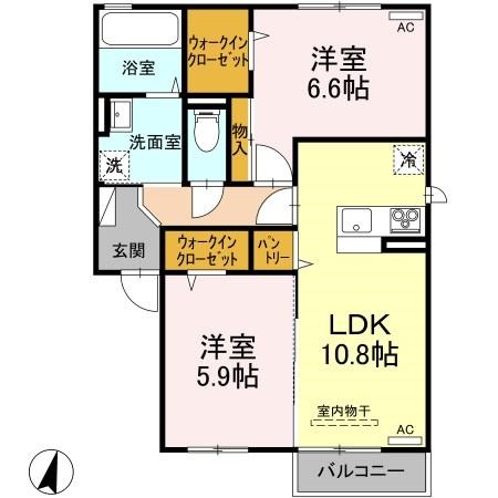 ひかり 201号室 間取り