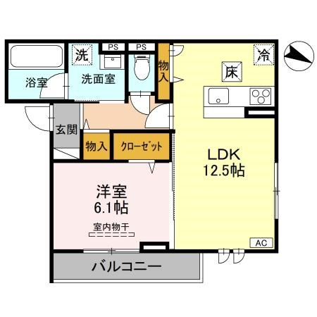 プリュニエ 105号室 間取り