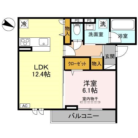 プリュニエ 203号室 間取り