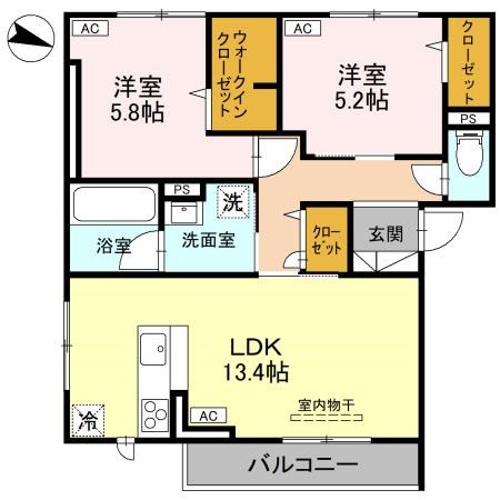 プリュニエ 301号室 間取り
