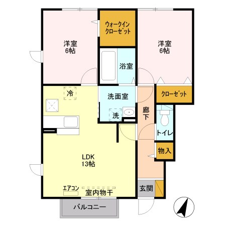 シエスタⅠ 101号室 間取り