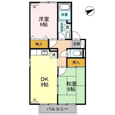 ウォーター・シールド  A202号室 間取り