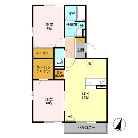 エルスリーモナミ 205号室 間取り