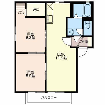 アールベルグⅡ A201号室 間取り