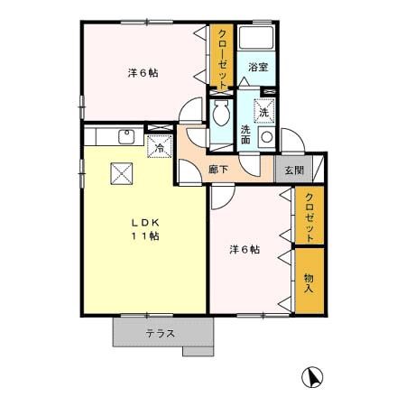 マウルール C102号室 間取り