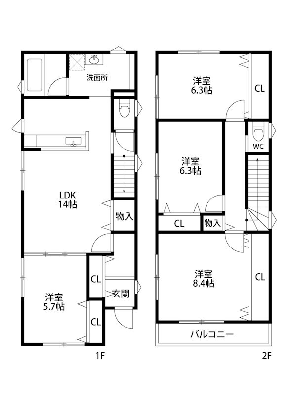 小新西二丁目貸家 間取り