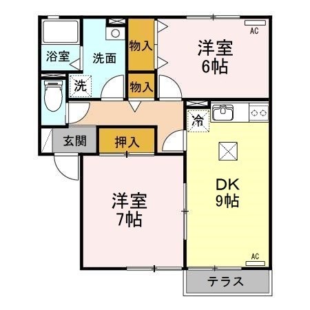 ロイヤルガーデンコートB 105号室 間取り