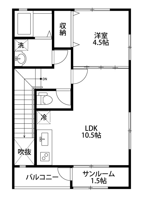 サンハイム・ラベスト B-2号室 間取り