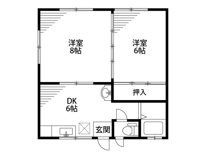 レジデンスロベリア 102号室 間取り
