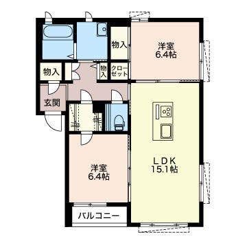 シャーメゾン笹口 202号室 間取り