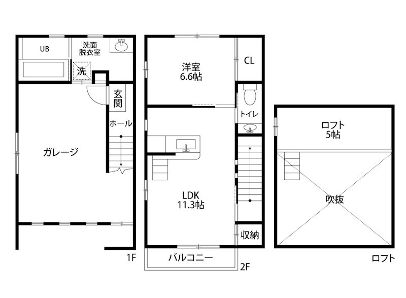 GマークⅡ C号室 間取り