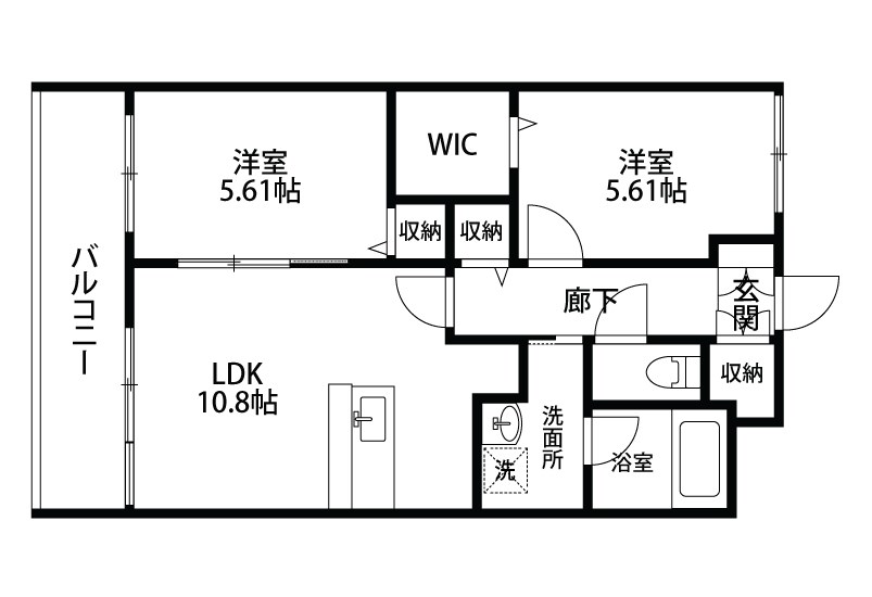 プレアデス 202号室 間取り