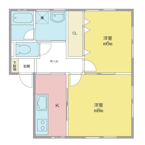 Lily-be水道公園 102号室 間取り