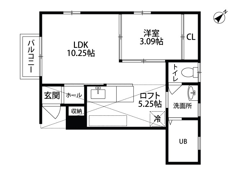 LUNA 103号室 間取り