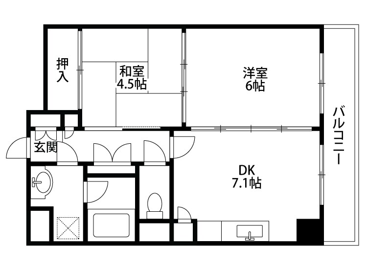 アクシス駅南イースト 704号室 間取り