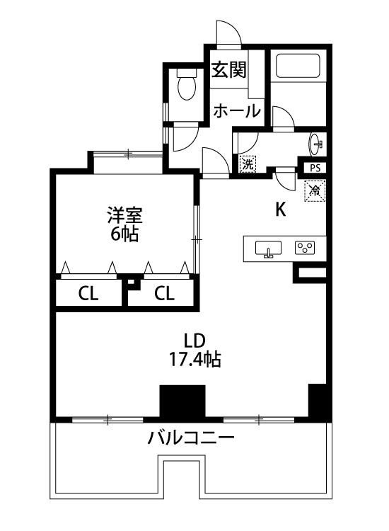 アパガーデンコート万代 410号室 間取り