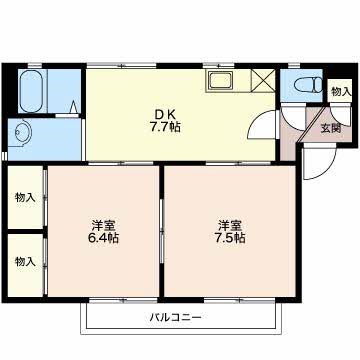 モンアミ　D棟  101号室 間取り