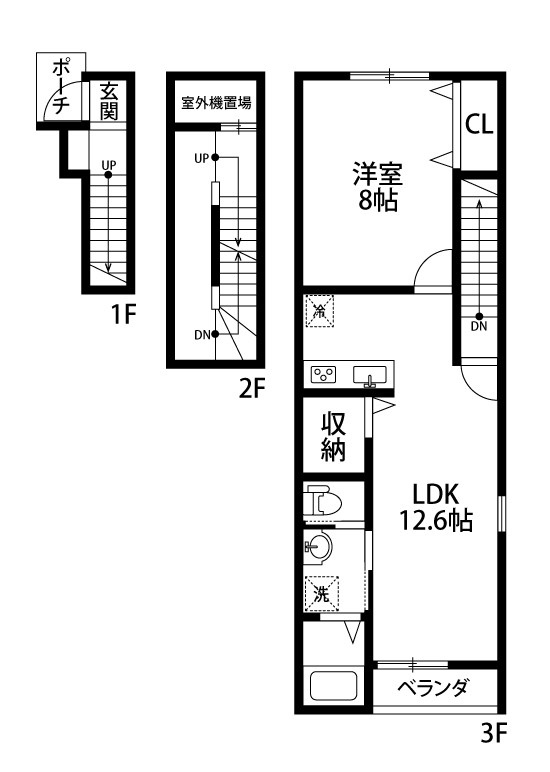 グレース沼垂東 301号室 間取り