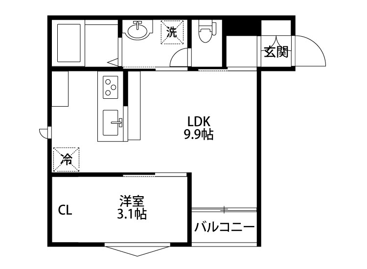 ラテ古町 204号室 間取り