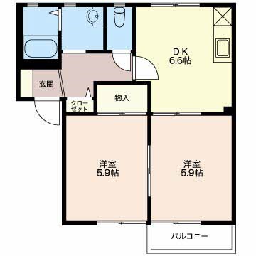 ヴィラセレッソ 202号室 間取り