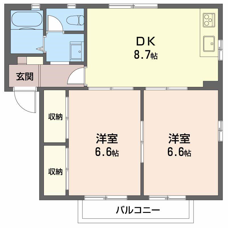 グリーンヒルズ　B 102号室 間取り
