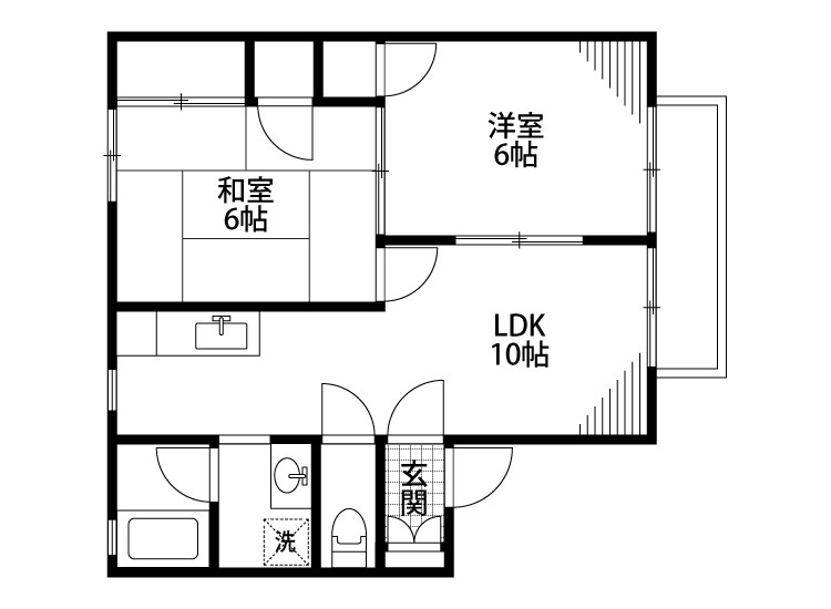 フルーヴ松波  B202号室 間取り