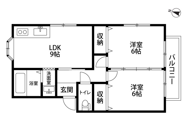 シティハウス広信A 103号室 間取り