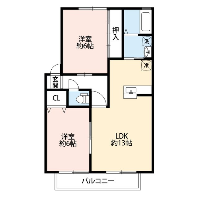 サンガーデン茜ケ丘 A202号室 間取り