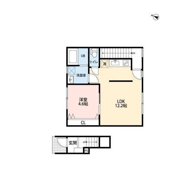 リバレイン小新西デｭオ／トリオ t3202号室 間取り