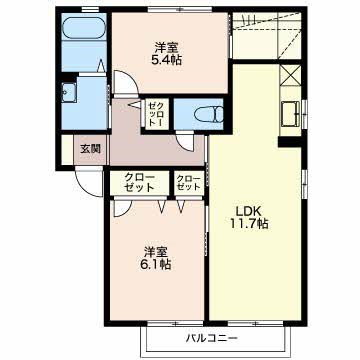 ディアコートブロードB 202号室 間取り