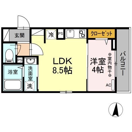 フェリーチェ天神 102号室 間取り