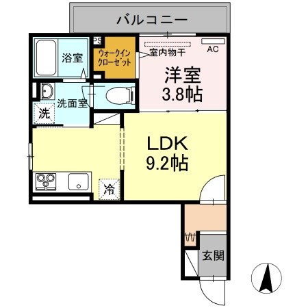 クロノス天神 302号室 間取り