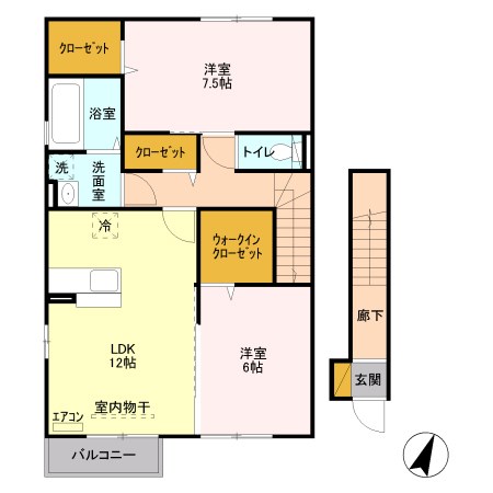 セイチ上近江 E201号室 間取り