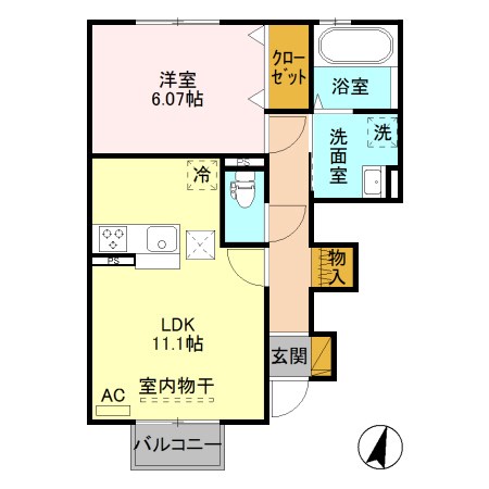 アステールⅢ 103号室 間取り