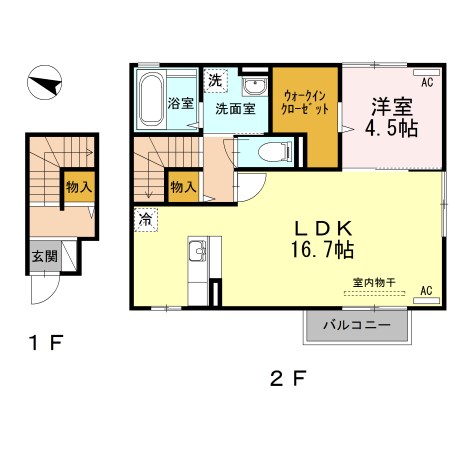 ブロタール 202号室 間取り