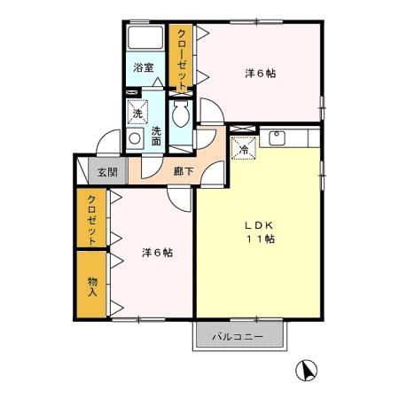 マウルール B201号室 間取り