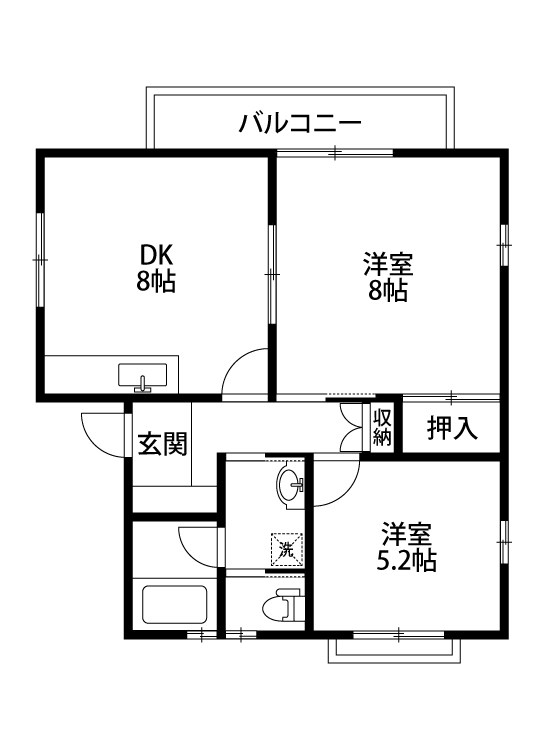 ラグーン神道寺南Ｂ棟 102号室 間取り