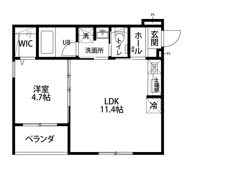 パルテナ 101号室 間取り