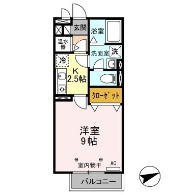 クロイシング 308号室 間取り