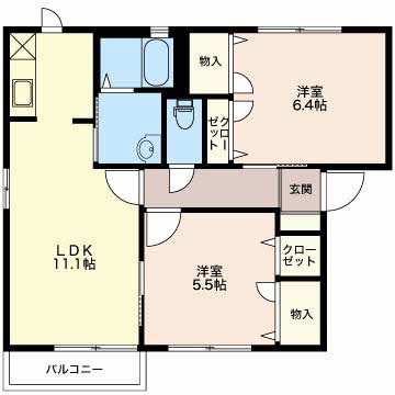 ロハス中央　A 201号室 間取り