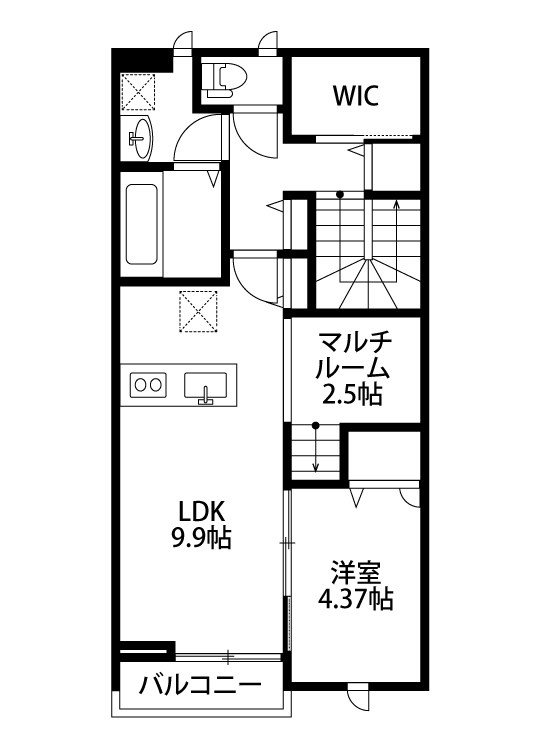 ベルリード坂井東 201号室 間取り