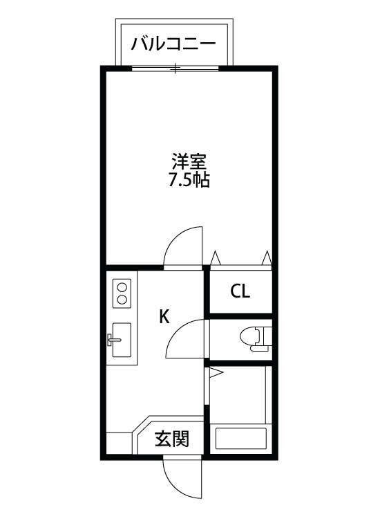 プレジール 202号室 間取り