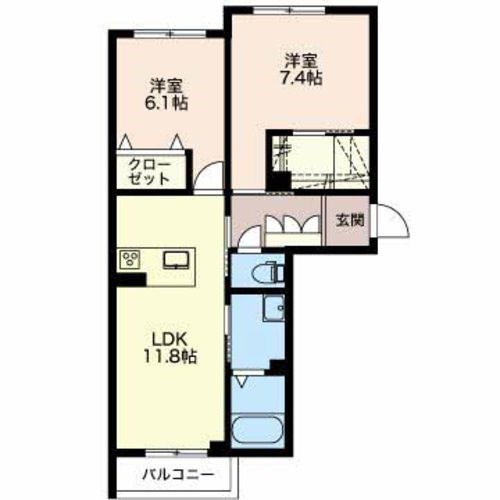 シャーメゾン女池上山 103号室 間取り
