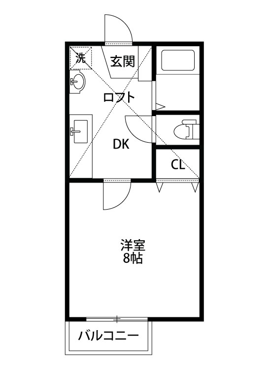 リエート東中島 203号室 間取り