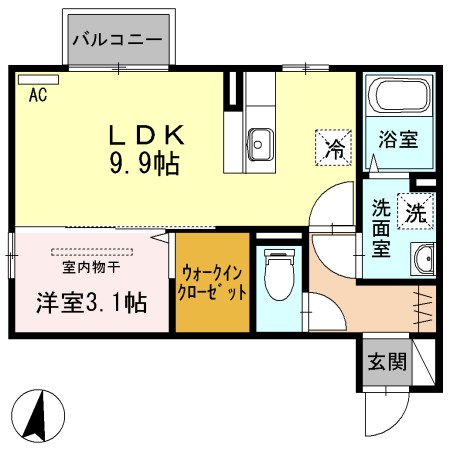 ライトベル 102号室 間取り