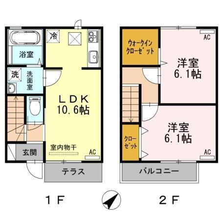 ロイヤルイースト　B 102号室 間取り