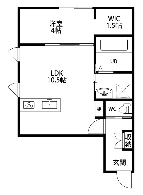 ブローテ万代 202号室 間取り