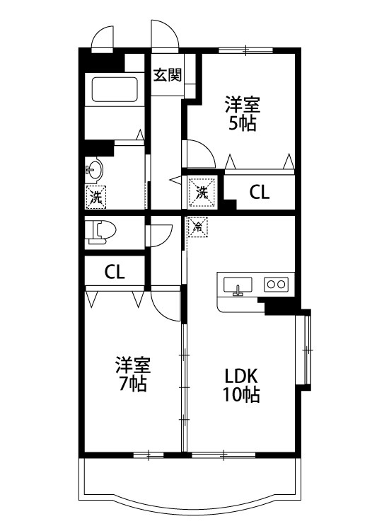 グランドラフィネ 202号室 間取り